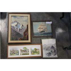 TWO OILPAINTINGS AND TWO WATERCOLORS