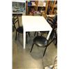 Image 1 : WHITE DINING TABLE AND 4 BLACK DINING CHAIRS