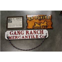 GANG RANCH AND 2 OTHER SIGNS