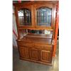 Image 1 : TWO PIECE OAK DISPLAY CABINET