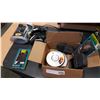 Image 1 : BOX OF HEADPHONES AND ELECTRONICS
