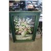 Image 1 : GREEN FRAMED FLOWER PAINTING ON CANVAS