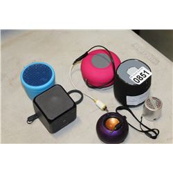 LOT OF 6 SMALL PORTABLE SPEAKERS