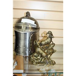 NOVELTY ICE BUCKET AND BRASS RAMS