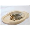 Image 2 : HOMEMADE LIDDED DUCK DISH AND MENS JEWELLRY CONTENTS