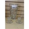 Image 1 : LARGE PINWHEEL CRYSTAL VASE AND CANDLESTICKS