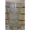 Image 3 : LARGE PINWHEEL CRYSTAL VASE AND CANDLESTICKS
