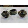 Image 1 : 3 CLOISONNE CONTAINERS