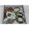 Image 1 : CASE OF CRYSTAL AND RHINESTONE JEWELLRY