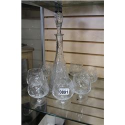 CRYSTAL DECANTER WITH GLASSES