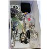 Image 1 : BOX OF COLLECTIBLES, JADE, AND POCKET WATCH, ETC
