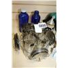 Image 2 : VINTAGE TUMBLER SET AND FIGURES AND COBALT BOTTLES ETC
