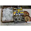 Image 1 : GLASS MASON JAR LIDS AND SUPPLIES AND GLASS ANIMAL ORNAMENTS