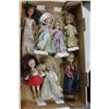 Image 1 : TRAY OF COLLECTOR DOLLS ON STAND