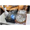 Image 1 : CRATE OF VASES, BOXES PUNCH BOWL AND WINE GLASSES