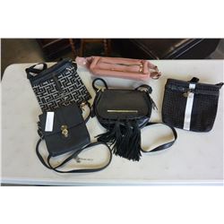 STEVE MADDEN LEATHER BAG, AND 4 DESIGNER BAGS