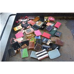 LARGE LOT OF ID HOLDERS, CHANGE PURSES ETC.