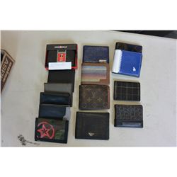 14 MENS DESIGNER LEATHER WALLETS