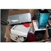 Image 5 : 4 BOXES OF MISC LOST PROPERTY ELECTRONICS, HEATER, DVDS ETC.
