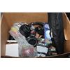 Image 2 : BOX OF LOST PROPERTY ITEMS, HEADPHONES, TRIPOD, LAPTOP BAGS ETC