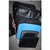 Image 3 : BOX OF LOST PROPERTY ITEMS, HEADPHONES, TRIPOD, LAPTOP BAGS ETC