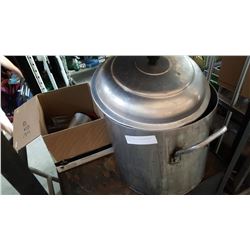 LOT OF STEW POT PANS AND MAGIC BULLET