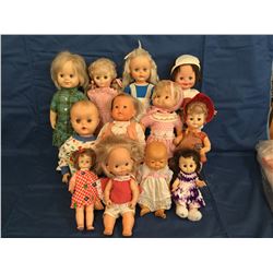 Lot of 12 Hard Plastic Dolls