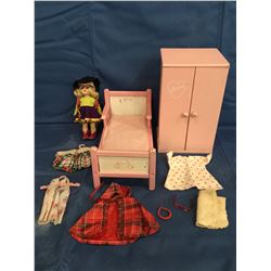 Vogue " Ginny "  Doll , Bed and extra clothes