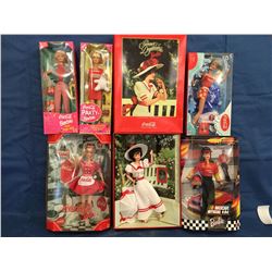 Lot of 6 Coca Cola Barbies MIB