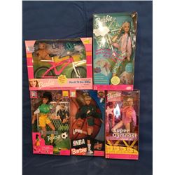 Lot of 5 Sports MIB Dolls, Barbie & Teresa