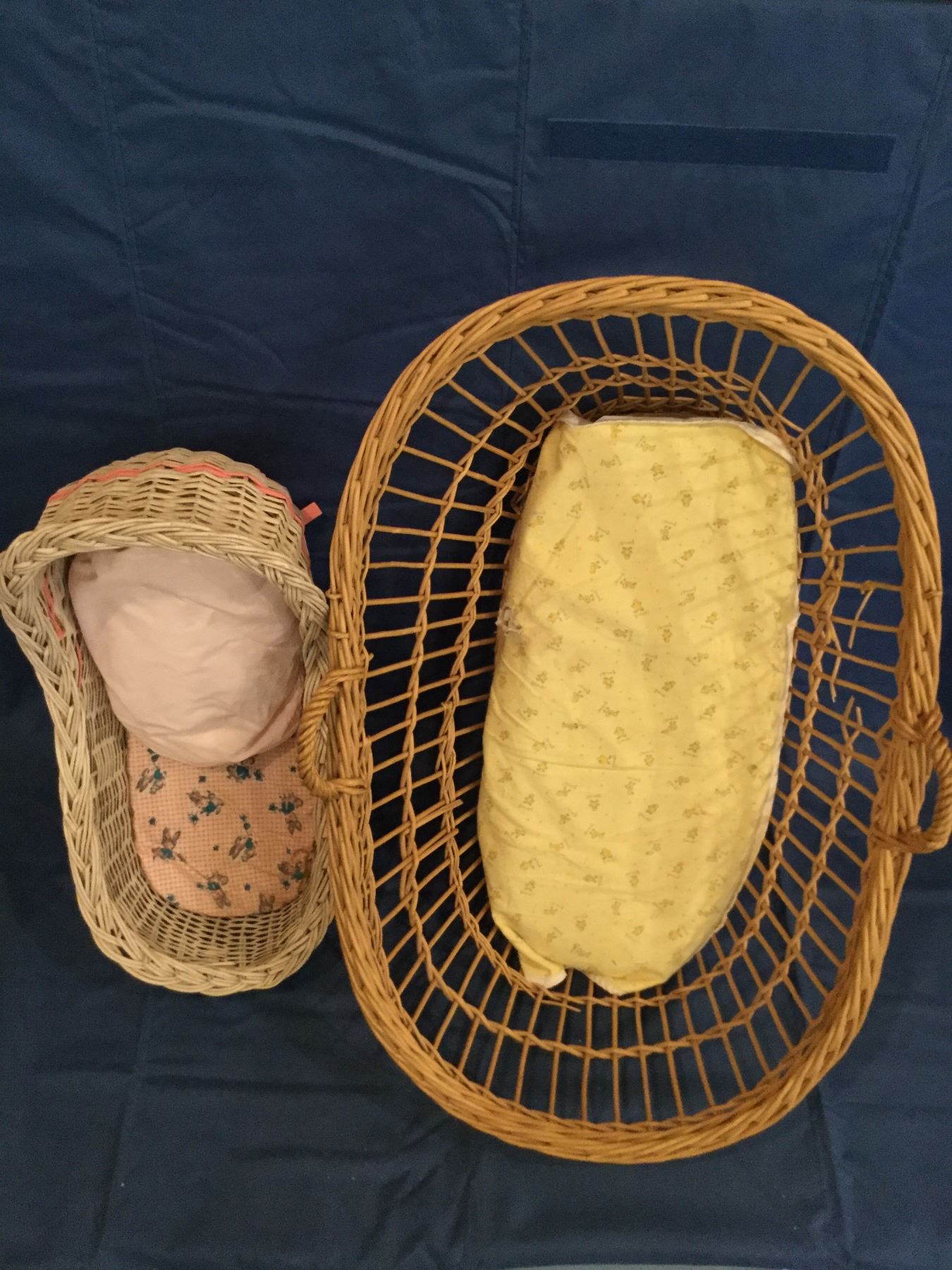 Wicker Baby Basket and Wicker Rocker
