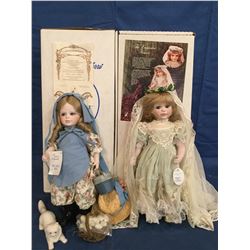 Dolls by Jerri Lot of 2 MIB Porcelain  Limited Edition Signed doll COA