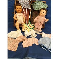 Tiny Tears Dolls with Trunk and clothes