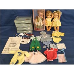 1964 Ideal Tearie Dearie in Orig Box/Cradle with Drawer's marked Tearie Dearie, extra clothes and 2 