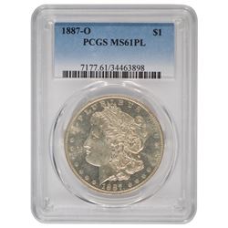 1887-O $1 Morgan Silver Dollar Coin PCGS MS61PL