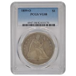 1859-O Seated Liberty Dollar Coin PCGS VG08