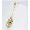 Image 3 : 14KT Yellow Gold Emerald and Diamond Pendant with Chain