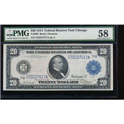 1914 $20 Chicago Federal Reserve Note PMG 58