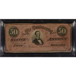 1864 $50 Confederate States of America Note