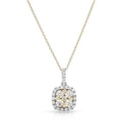 14KT Two Tone Gold 0.68ctw Diamond Pendant with Chain