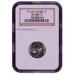 1942-P Jefferson Nickel NGC PF67