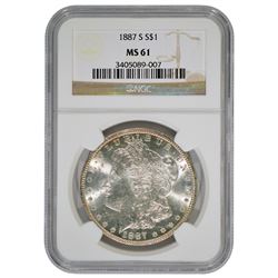 1887-S $1 Morgan Silver Dollar Coin NGC MS61