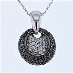 14KT White Gold 1.39ctw Diamond Pendant with Chain