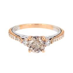 18KT Two Tone Gold 1.01ct Fancy Brown Diamond Ring