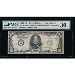 1934 $1000 Chicago Federal Reserve Note PMG 30