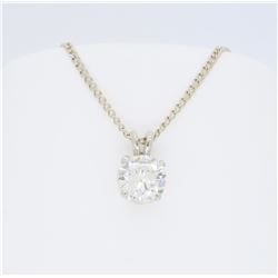 14KT White Gold 1.11ct Diamond Pendant with Chain