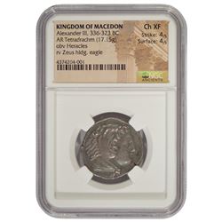 Kingdom of Macedon 336-323 BC Silver Coin NGC CH XF