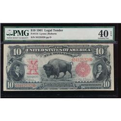 1901 $10 Bison Legal Tender Note PMG 40EPQ