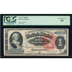 1886 $1 Martha Washington Silver Certificate PCGS 64