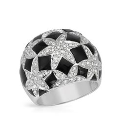 18KT White Gold 17.50ctw Onyx and Diamond Ring
